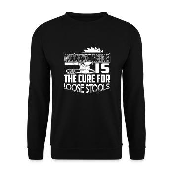Woodworking Is For Loose Stools - Unisex Sweatshirt - black - Front - Alina (178cm) & Michal (187cm)