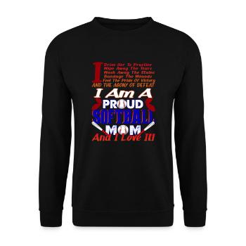 I Am A Proud Softball Mom - Unisex Sweatshirt - black - Front - Alina (178cm) & Michal (187cm)