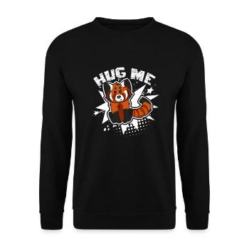 Red Panda Hugs Me - Unisex Sweatshirt - black - Front - Alina (178cm) & Michal (187cm)