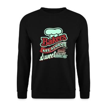 Bakers Are Always Sweet - Unisex Sweatshirt - black - Front - Alina (178cm) & Michal (187cm)