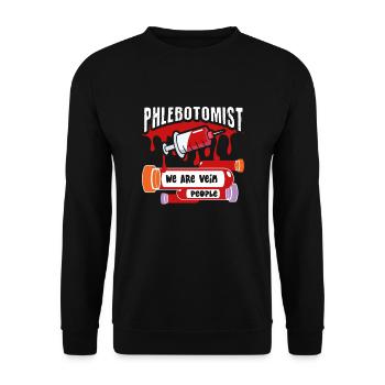 Phlebotomist We Are Vein People - Unisex Sweatshirt - black - Front - Alina (178cm) & Michal (187cm)