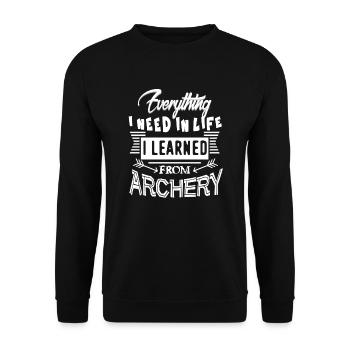 Everything I Need In Life I Learned From Archery - Unisex Sweatshirt - black - Front - Alina (178cm) & Michal (187cm)