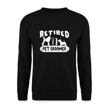 Retired Pet Groomer - Unisex Sweatshirt - black - Front - Alina (178cm) & Michal (187cm)