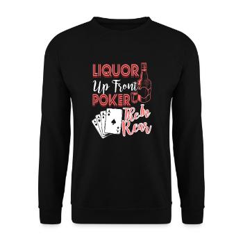 Liquor Up Front Poker In The Rear - Unisex Sweatshirt - black - Front - Alina (178cm) & Michal (187cm)