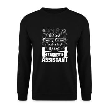 Behind Every Great Teacher Is A Teacher Assistant - Unisex Sweatshirt - black - Front - Alina (178cm) & Michal (187cm)
