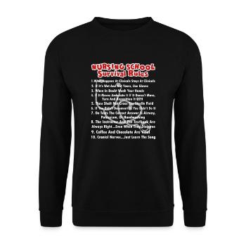 Nursing School Survival Rules - Unisex Sweatshirt - black - Front - Alina (178cm) & Michal (187cm)