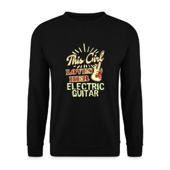 This Girl Loves Her Electric Guitar - Unisex Sweatshirt - black - Front - Alina (178cm) & Michal (187cm)