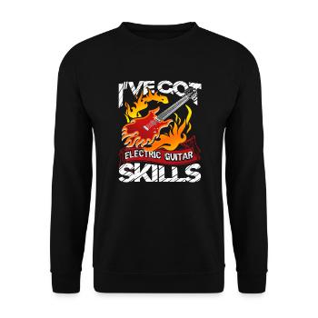 I've Got Electric Guitar Skills - Unisex Sweatshirt - black - Front - Alina (178cm) & Michal (187cm)