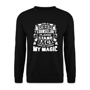 School Counselor Please Stand Back While I Work - Unisex Sweatshirt - black - Front - Alina (178cm) & Michal (187cm)