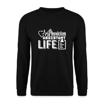 Funny Physician Assistant Life - Unisex Sweatshirt - black - Front - Alina (178cm) & Michal (187cm)