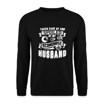 Economist Spoiled By My Economist Husband - Unisex Sweatshirt - black - Front - Alina (178cm) & Michal (187cm)