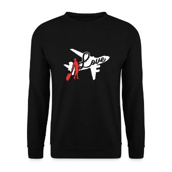 Flight Attendant Love Flight Attendant - Unisex Sweatshirt - black - Front - Alina (178cm) & Michal (187cm)