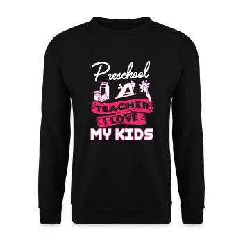 Preschool Teacher Loves Kids - Unisex Sweatshirt - black - Front - Alina (178cm) & Michal (187cm)