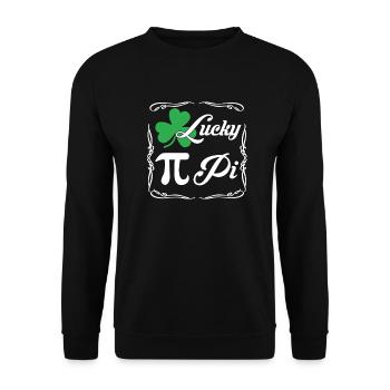 Pi Day Lucky Pi Clover - Unisex Sweatshirt - black - Front - Alina (178cm) & Michal (187cm)
