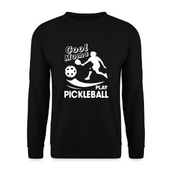Pickleball Cool Moms Play Pickleball - Unisex Sweatshirt - black - Front - Alina (178cm) & Michal (187cm)