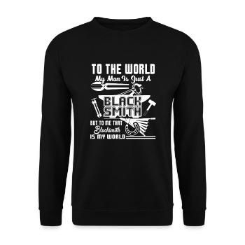 Blacksmith My Blacksmith Is My World - Unisex Sweatshirt - black - Front - Alina (178cm) & Michal (187cm)
