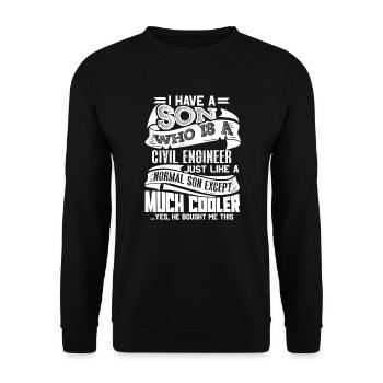 Civil Engineer My Son Is A Civil Engineer - Unisex Sweatshirt - black - Front - Alina (178cm) & Michal (187cm)