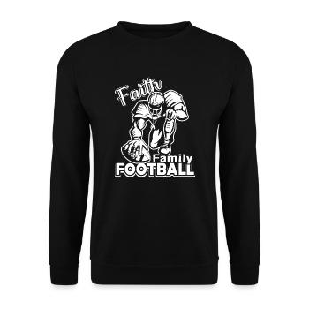 Football Faith Family Football - Unisex Sweatshirt - black - Front - Alina (178cm) & Michal (187cm)
