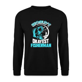 Fisherman World's Okayest Fisherman - Unisex Sweatshirt - black - Front - Alina (178cm) & Michal (187cm)