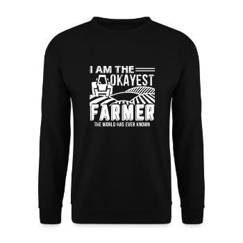 Farmer I Am The Okayest Farmer - Unisex Sweatshirt - black - Front - Alina (178cm) & Michal (187cm)
