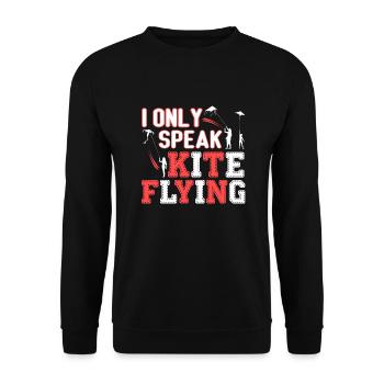 Kite Flying I Only Speak Kite Flying - Unisex Sweatshirt - black - Front - Alina (178cm) & Michal (187cm)