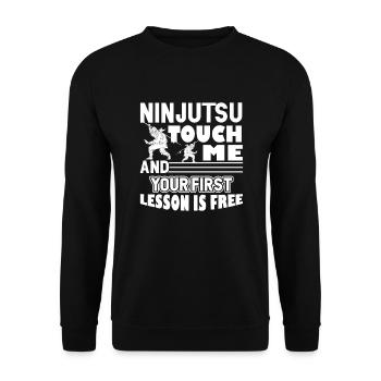 Ninjutsu First Ninjutsu Lesson Is Free - Unisex Sweatshirt - black - Front - Alina (178cm) & Michal (187cm)