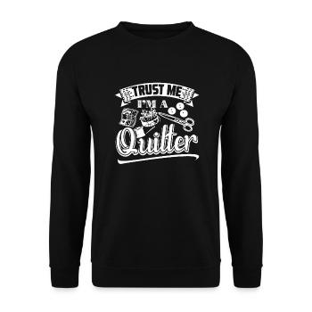 Quilter Trust Me Quilter - Unisex Sweatshirt - black - Front - Alina (178cm) & Michal (187cm)