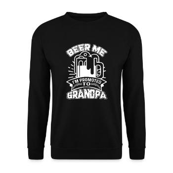 Father's Day I am Promoted to Grandpa - Unisex Sweatshirt - black - Front - Alina (178cm) & Michal (187cm)