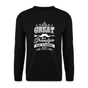 Father's Day Great Grandpa Still A Classic - Unisex Sweatshirt - black - Front - Alina (178cm) & Michal (187cm)