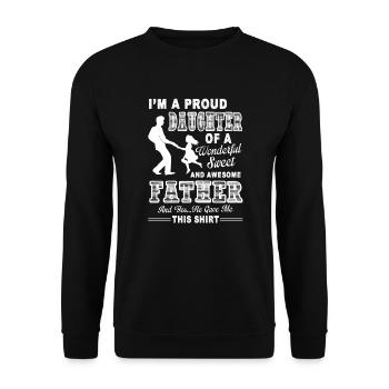Father's Day Proud Daughter Of Awesome Father - Unisex Sweatshirt - black - Front - Alina (178cm) & Michal (187cm)