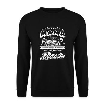 Mother's Day Mama Needs A Beer - Unisex Sweatshirt - black - Front - Alina (178cm) & Michal (187cm)