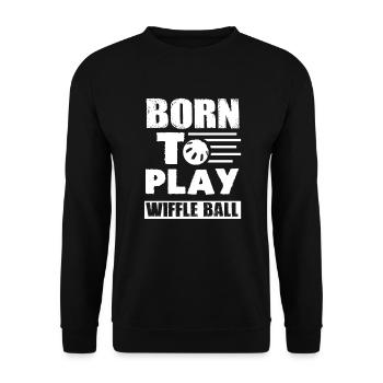 Wiffle Ball Born To Play Wiffle Ball - Unisex Sweatshirt - black - Front - Alina (178cm) & Michal (187cm)