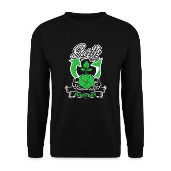 Earth Day Every Day - Unisex Sweatshirt - black - Front - Alina (178cm) & Michal (187cm)