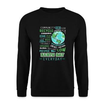 Earth Day Everyday - Unisex Sweatshirt - black - Front - Alina (178cm) & Michal (187cm)
