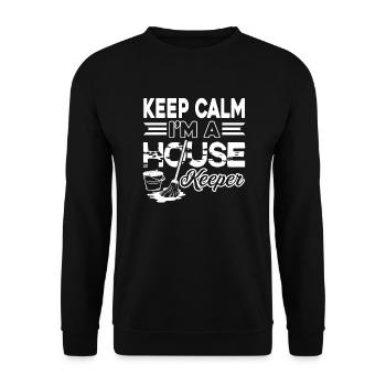 Housekeeper Keep Calm I am A Housekeeper - Unisex Sweatshirt - black - Front - Alina (178cm) & Michal (187cm)