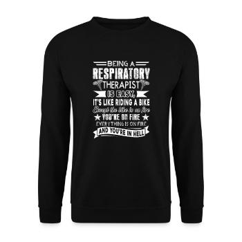 Being A Therapist Is Easy - Unisex Sweatshirt - black - Front - Alina (178cm) & Michal (187cm)