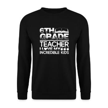 6th Grade Teacher Loves Students - Unisex Sweatshirt - black - Front - Alina (178cm) & Michal (187cm)