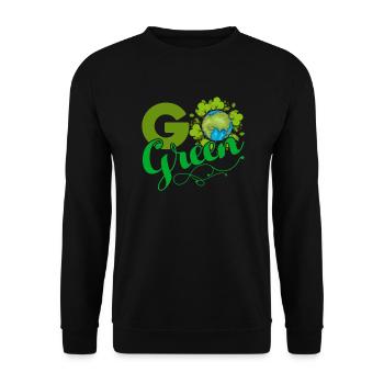 Earth Day Go Green Happy Earth - Unisex Sweatshirt - black - Front - Alina (178cm) & Michal (187cm)