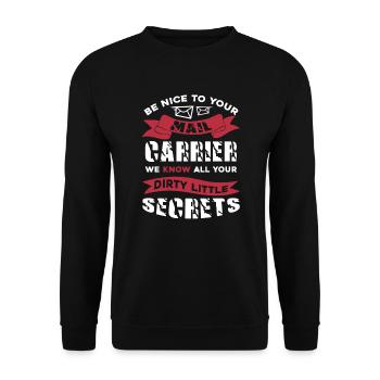 Mail Carrier Be Nice To Your Mail Carrier - Unisex Sweatshirt - black - Front - Alina (178cm) & Michal (187cm)
