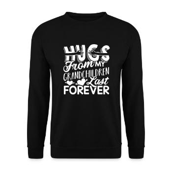 Mother's Day Hugs From My Grandchildren - Unisex Sweatshirt - black - Front - Alina (178cm) & Michal (187cm)