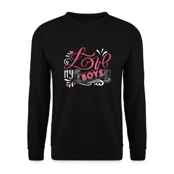 Mother's Day I Love My Boys - Unisex Sweatshirt - black - Front - Alina (178cm) & Michal (187cm)