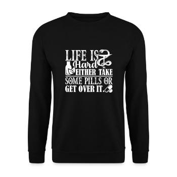 Pharmacy Technician Life Is Hard - Unisex Sweatshirt - black - Front - Alina (178cm) & Michal (187cm)