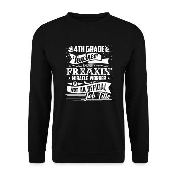 4th Grade Teacher Job Title - Unisex Sweatshirt - black - Front - Alina (178cm) & Michal (187cm)