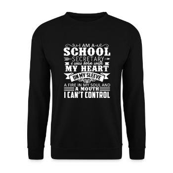 School Secretary I am A School Secretary - Unisex Sweatshirt - black - Front - Alina (178cm) & Michal (187cm)