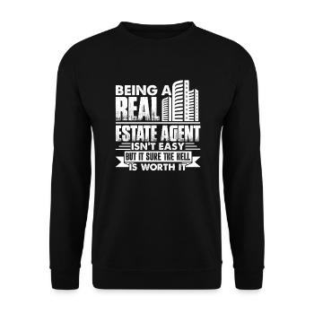 Real Estate Agent Being A Real Estate Agent - Unisex Sweatshirt - black - Front - Alina (178cm) & Michal (187cm)
