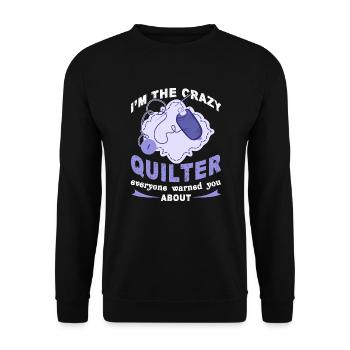 Quilting I am The Crazy Quilter - Unisex Sweatshirt - black - Front - Alina (178cm) & Michal (187cm)