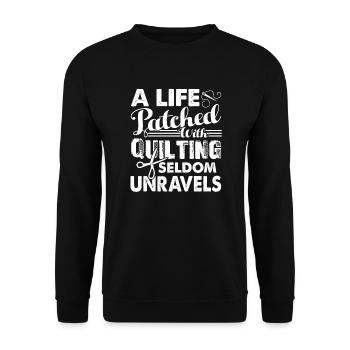 Quilting A Life Patched With Quilting - Unisex Sweatshirt - black - Front - Alina (178cm) & Michal (187cm)