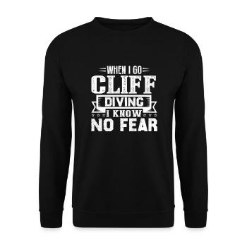 Cliff Diving When I Go Cliff Diving - Unisex Sweatshirt - black - Front - Alina (178cm) & Michal (187cm)