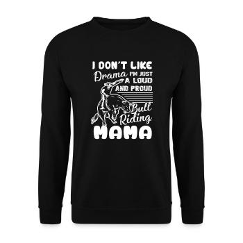 Bull Riding Loud And Proud Bull Riding Mama - Unisex Sweatshirt - black - Front - Alina (178cm) & Michal (187cm)