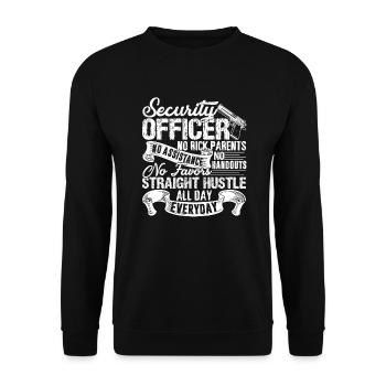 Security Officer Proud Security Officer - Unisex Sweatshirt - black - Front - Alina (178cm) & Michal (187cm)
